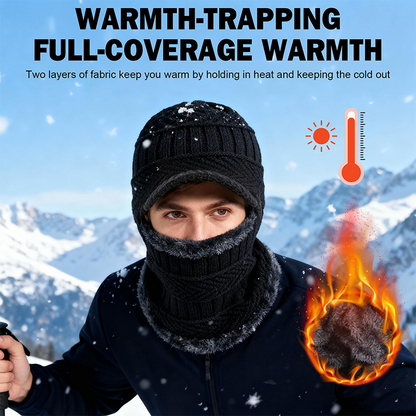 ❄️ All-in-One Warmth, Glare-Blocking Brim | 3-In-1 Winter Balaclava Thermal Hood with Visor