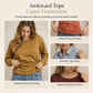 🌸Hot Sale 50% OFF💖Women's Slim Fit V Neck Long Sleeve Ruched Waist Top for Spring and Autumn