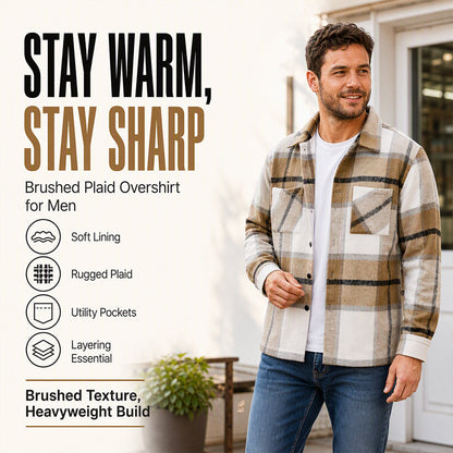🧥 Timeless Pattern, Easy Layered Comfort | Men's Casual Flannel Plaid Shirt Jacket