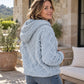 ✨ Refined Pattern Detail, Cloud-Soft Warmth | Women's Diamond Jacquard Plush Hooded Sweatshirt
