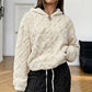 ✨ Refined Pattern Detail, Cloud-Soft Warmth | Women's Diamond Jacquard Plush Hooded Sweatshirt