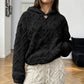 ✨ Refined Pattern Detail, Cloud-Soft Warmth | Women's Diamond Jacquard Plush Hooded Sweatshirt