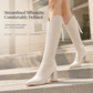 👢 Women's Pointed Toe Knee High Riding Boots with Chunky High Heels and Back Zipper