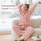 ☁️ Cloud-Soft Comfort, Easy Coordinated Lounging | Women's Fuzzy Fabric Loungewear 2-Piece Hoodie and Pants Set