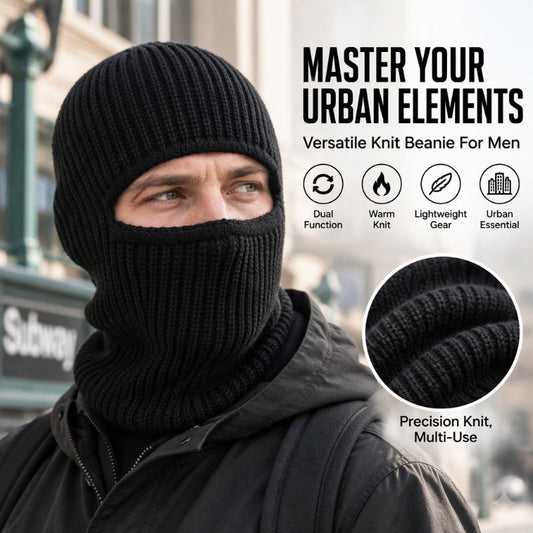 🧶 Two-Way Styling, Cozy Full Coverage | Men's Dual-Use Knit Balaclava Beanie