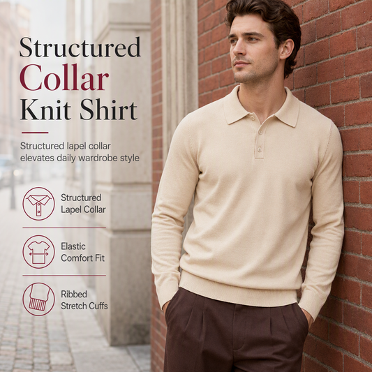 🧶 Clean Solid Look, Easy Layered Comfort | Men's Solid Color Long Sleeve Knit Shirt Pullover Sweater