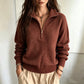 🧶 Clean Solid Look, Easy Layered Comfort | Women's Casual Solid Color Half-Zip Sweater