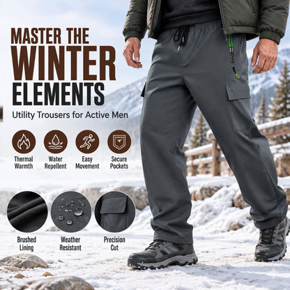 👖 Toasty Lined Warmth, Stay-Dry Storage | Men's Plush-Lined Waterproof Cargo Pants