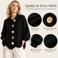 ✨ Refined Lapel Detail, Eye-Catching Button Accents | Women's Elegant Lapel Knit Cardigan with Gold Buttons