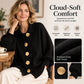 ✨ Refined Lapel Detail, Eye-Catching Button Accents | Women's Elegant Lapel Knit Cardigan with Gold Buttons