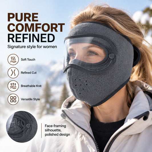❄️ Wind-Blocking Warmth, Clear Vision Coverage | Winter Windproof Warm Face Mask with HD Goggles