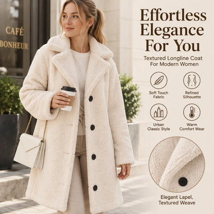 🧥 Cloud-Soft Warmth, Polished Lapel Detail | Women's Warm Plush Button-Down Lapel Coat