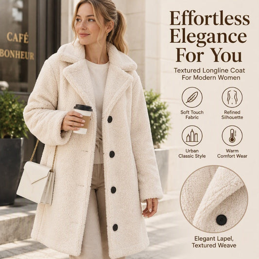 🧥 Cloud-Soft Warmth, Polished Lapel Detail | Women's Warm Plush Button-Down Lapel Coat
