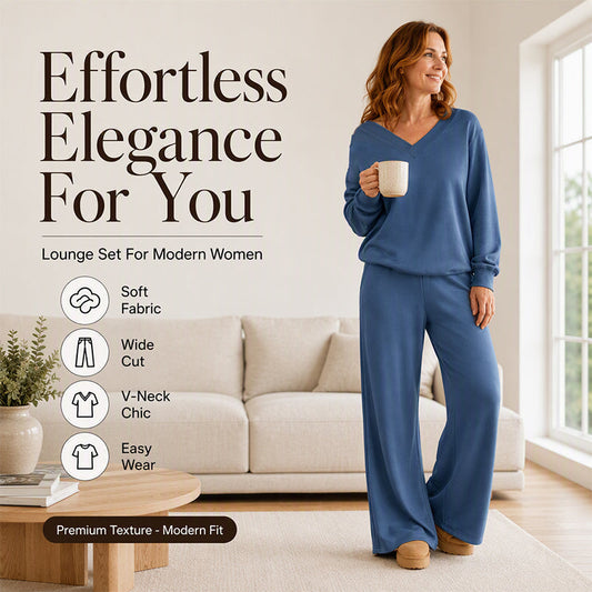👚 Flattering Neckline, Easy Coordinated Comfort | Women's V-Neck Sweatshirt & Pants Set