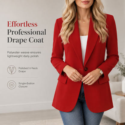 🧥 Polished Look, Easy Layering | Women's Casual Open-Front Blazer Jacket