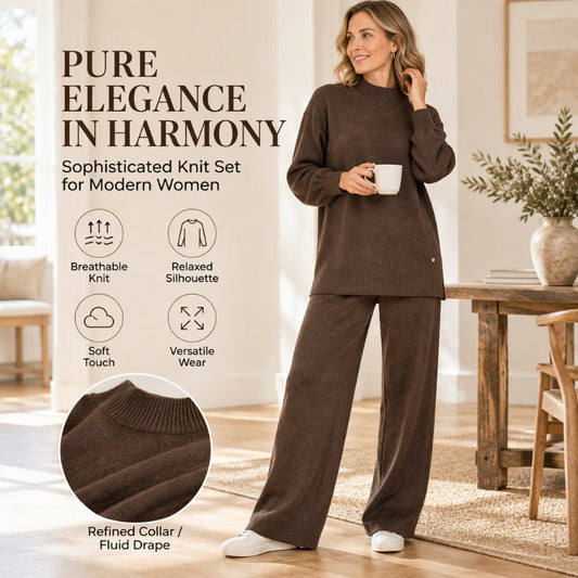 🧶 Cloud-Soft Comfort, Easy Coordinated Look | Women's Cozy Knit 2-Piece Set