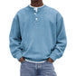 🧵 Retro Ribbed Texture, Adjustable Neckline | Men's Casual Corduroy Long Sleeve Henley Top