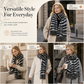 Women's Zebra Print Faux Cashmere Scarf Thick Warm Winter Shawl and Wrap with Tassels