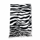 Women's Zebra Print Faux Cashmere Scarf Thick Warm Winter Shawl and Wrap with Tassels