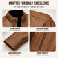 🧥 Sleek Modern Look, Structured Collar Detail | Men's Stylish Stand Collar PU Leather Jacket