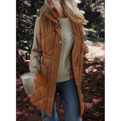 🧥 Structured Collar Detail, Toasty Layered Comfort | Women's Lapel Zipper Mid-Length Warm Vest Jacket