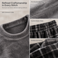 Men's Soft Plush Knit Loungewear Pajama Set with Solid Crewneck Top and Plaid Pants🔥𝙁𝙧𝙚𝙚 𝙎𝙝𝙞𝙥𝙥𝙞𝙣𝙜