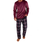 Men's Soft Plush Knit Loungewear Pajama Set with Solid Crewneck Top and Plaid Pants🔥𝙁𝙧𝙚𝙚 𝙎𝙝𝙞𝙥𝙥𝙞𝙣𝙜