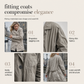 ✨ Elegant Commuter Coat: Women's Textured Double-Breasted Longline Coat ☕