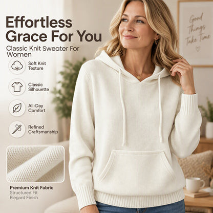 🧶 Cozy Head Coverage, Easy Layered Comfort | Women's Casual Hooded Knitted Sweater