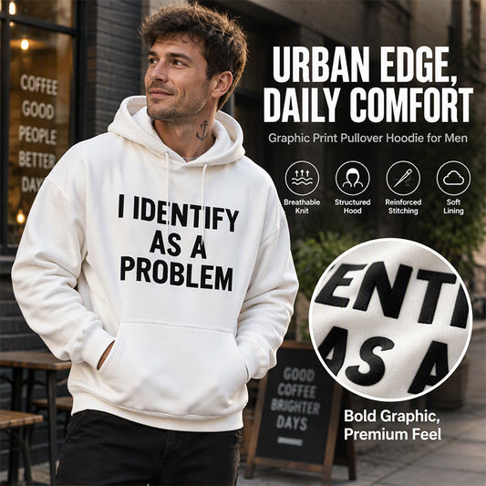 😄 Playful Graphic, Easy Everyday Comfort | Men's Humorous Graphic Hooded Sweatshirt