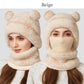 🐻 All-in-One Warmth, Cozy Full Coverage | 3-in-1 Winter Bear Hat with Scarf & Mask