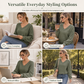 👚 Flattering Neckline, Easy Everyday Comfort | Women's Casual Long Sleeve V-Neck Top