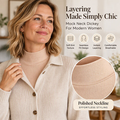🧶 Easy Layering, Textured Comfort | Women's Versatile Ribbed Knit Fake Collar