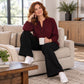 👚 Easy Layered Comfort, Leg-Elongating Flow | Women's Long Sleeve Half-Zip Top & Wide-Leg Pants Set
