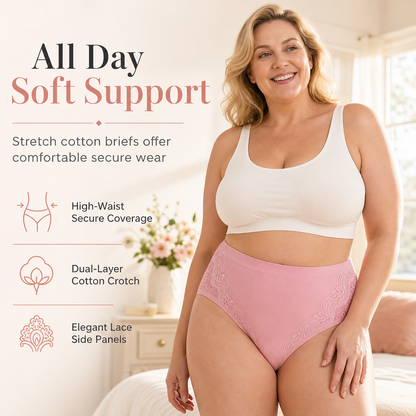 🩲 Skin-Friendly Crotch Comfort, Secure High-Waist Coverage | Plus Size High Waisted for Women with Cotton Crotch Briefs for Middle Aged and Elderly