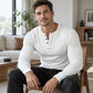 👕 Adjustable Neckline, Textured Comfort | Men's Casual Slim Fit Ribbed Henley T-Shirt