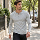 👕 Adjustable Neckline, Textured Comfort | Men's Casual Slim Fit Ribbed Henley T-Shirt