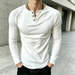 👕 Adjustable Neckline, Textured Comfort | Men's Casual Slim Fit Ribbed Henley T-Shirt