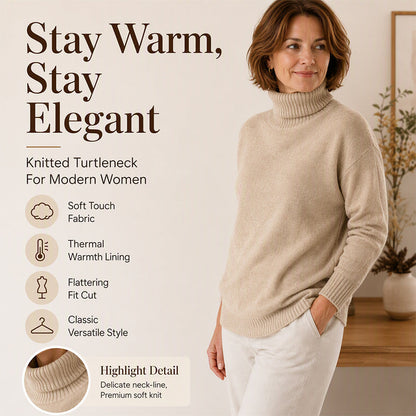 🧶 Cloud-Like Comfort, Cozy Neck Warmth | Women's Casual Soft Turtleneck Sweater