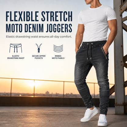 👖 Faded Retro Look, Easy Everyday Comfort | Men's Casual Washed Denim Jogger Pants Cuffed Jeans