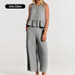 Women's Spring Summer 2-delige set - loungeset met zakken (Koop er 2, gratis verzending)