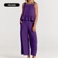 Women's Spring Summer 2-delige set - loungeset met zakken (Koop er 2, gratis verzending)