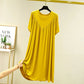 (LAST DAY 50% OFF) Super Soft Comfortable Short Sleeve Loose Pajama Dress-13