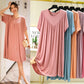 (LAST DAY 50% OFF) Super Soft Comfortable Short Sleeve Loose Pajama Dress-9